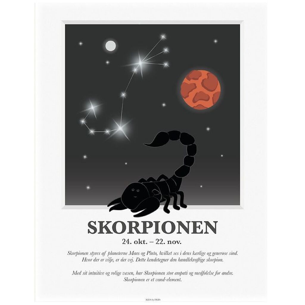 Kids by Friis Plakat - Stjernetegn - Skorpionen