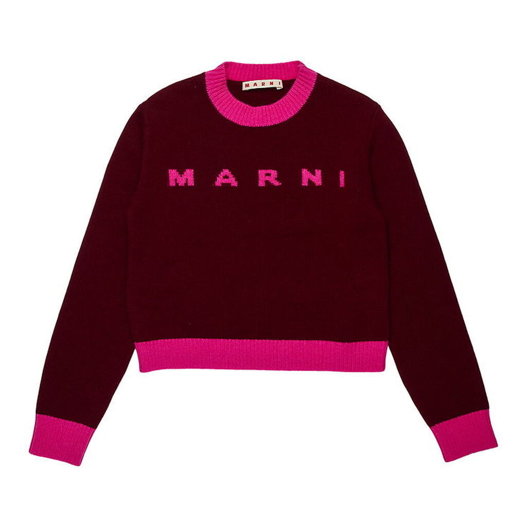 Marni Bluse - Cropped - Uld - Berry Jam