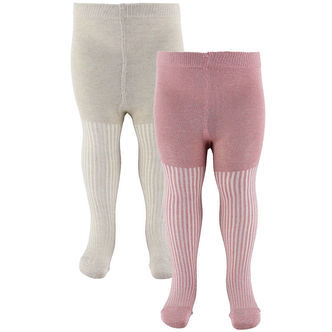 Minymo Strømpebukser - 2-pak - Ash Rose m. Glimmer