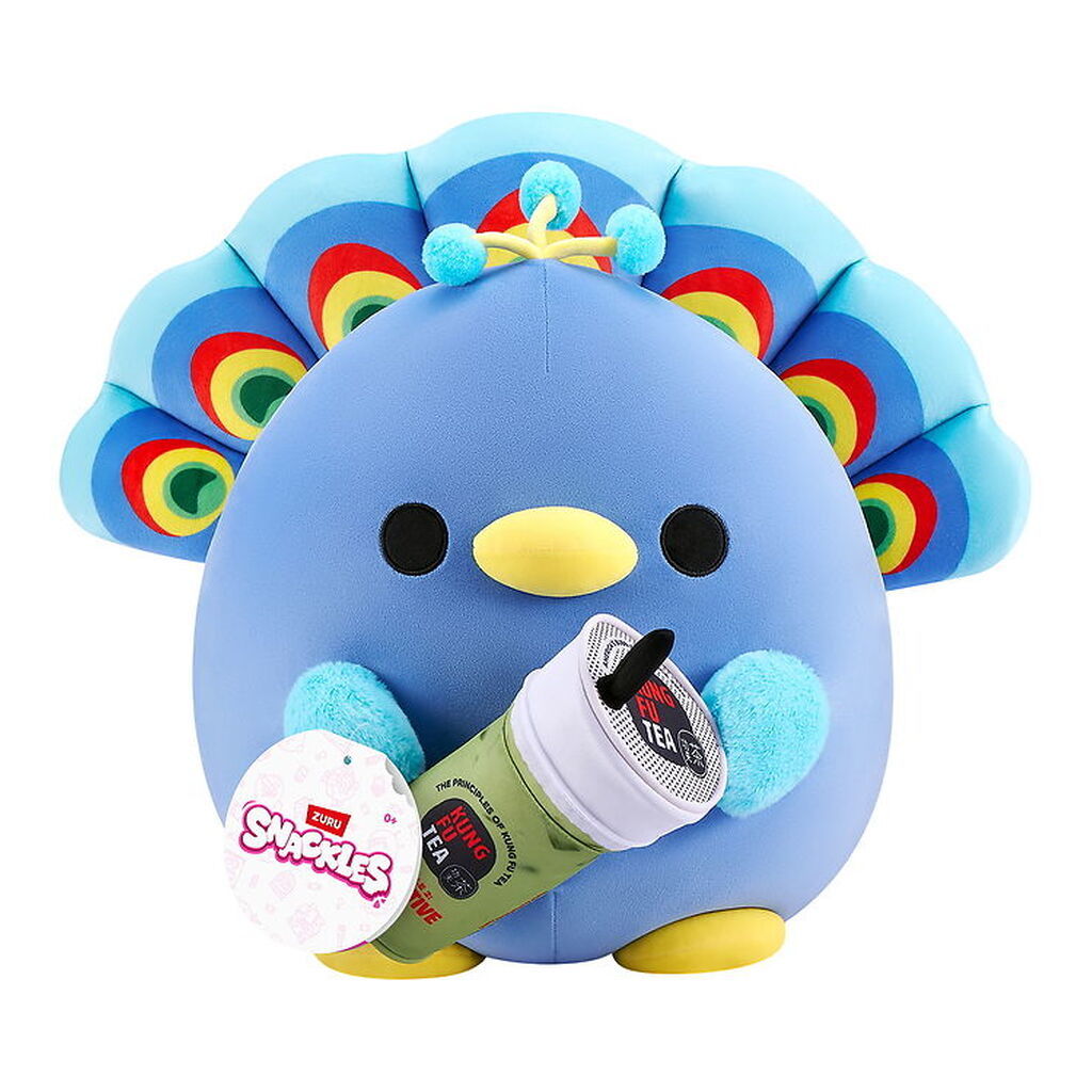 Snackles Bamse - 20 cm - Påfuglen Levi m. Kung Fu Tea Matcha