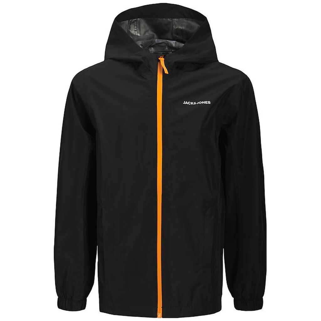 Jack & Jones Regnjakke - PE - JjefLynn - Sort/Dark Cheddar Zipp