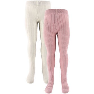 Minymo Strømpebukser - 2-Pak - Rib - Ash Rose