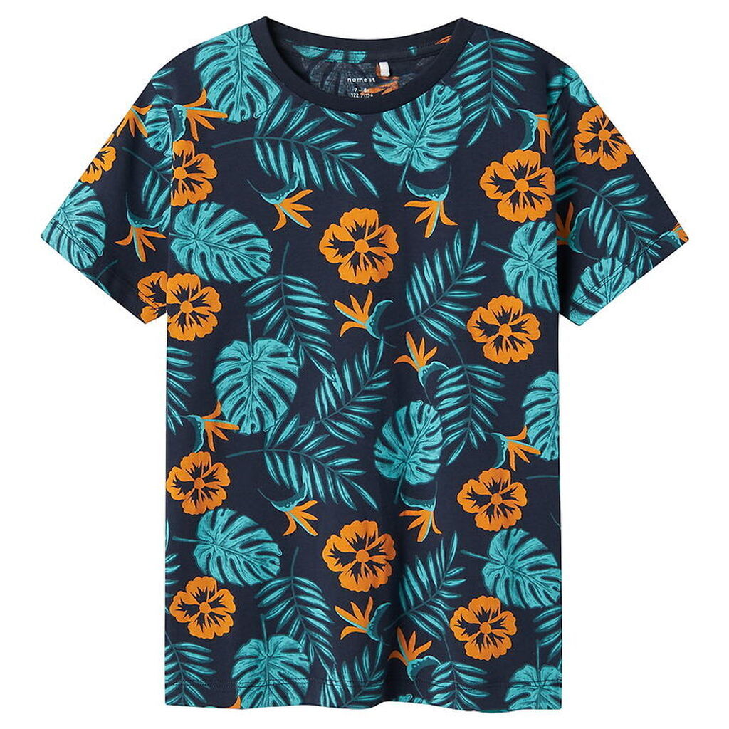 Name It T-shirt - NkmZalo - Navy Blazer/Bright Marigold