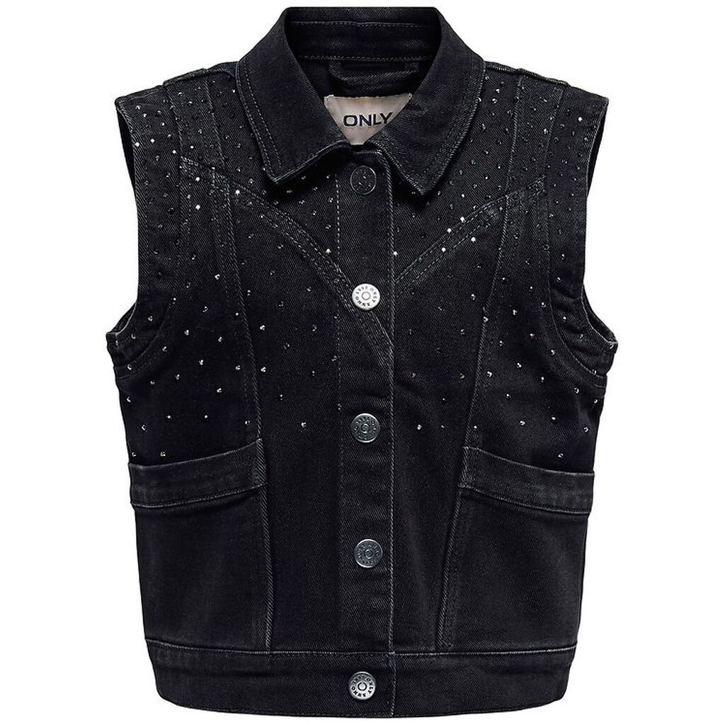 Kids Only Denimvest - KogKennedy - Washed Black/Rhinestone