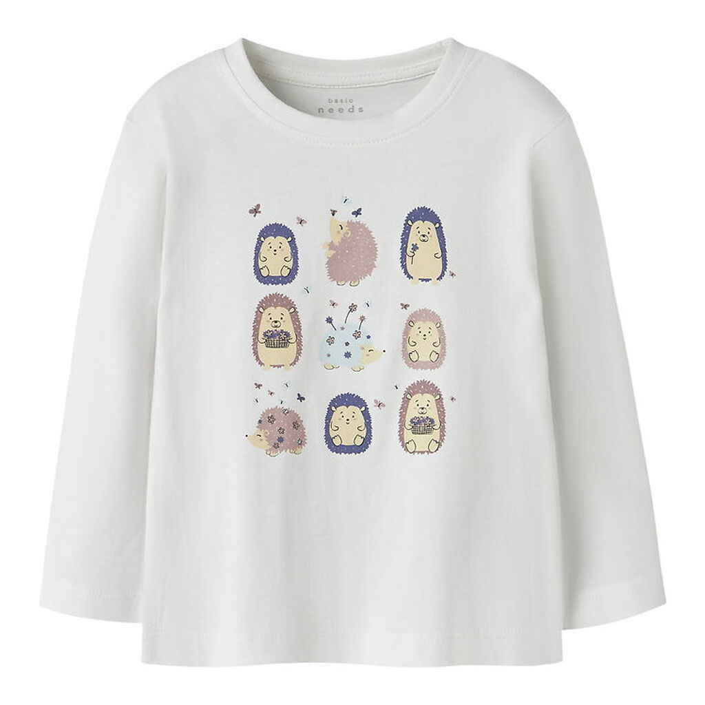 Name It Bluse - NmfVeen - Bright White/Hedgehogs