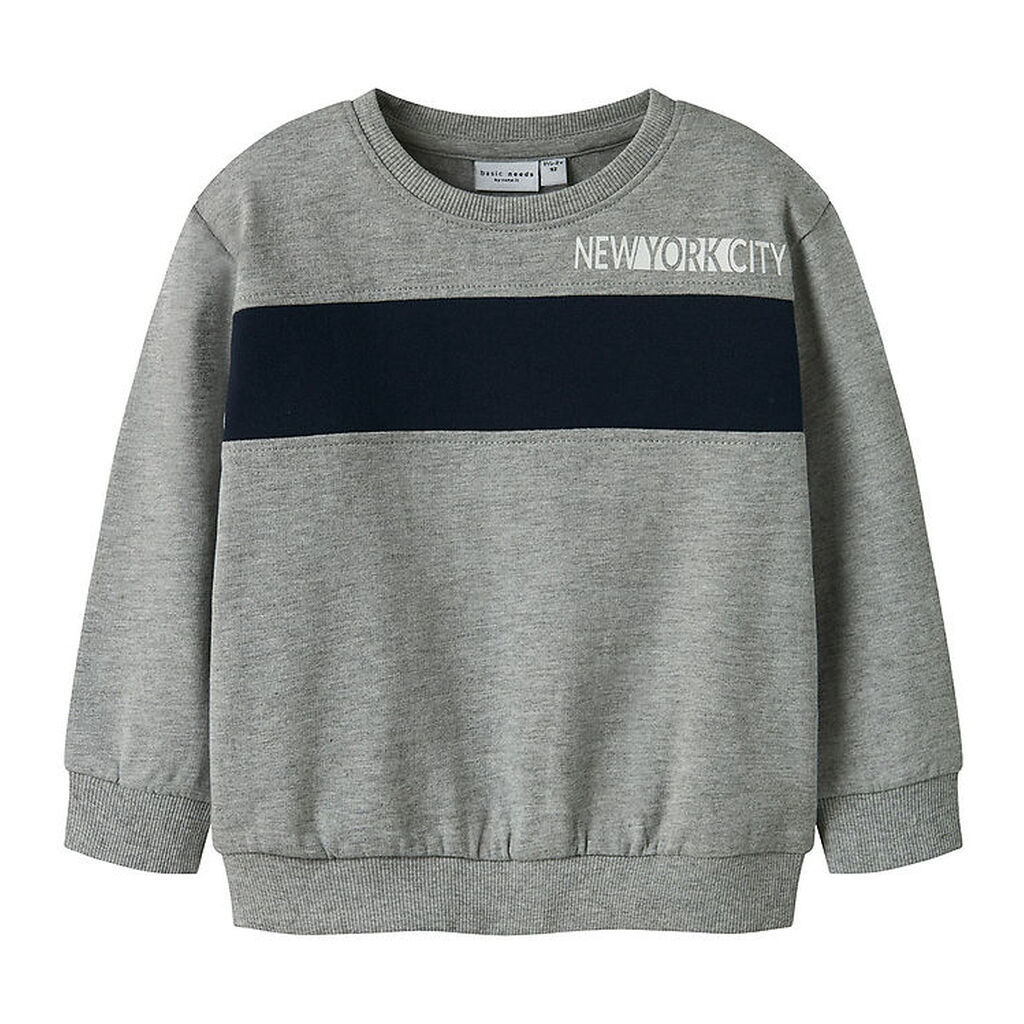 Name It Sweatshirt - NmmVance - Gråmeleret m. Navy