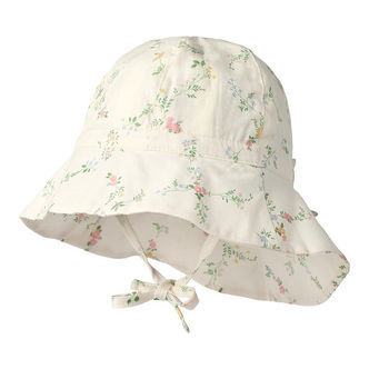 Wheat Sommerhat - Chloe - Ivory Checked Flowers
