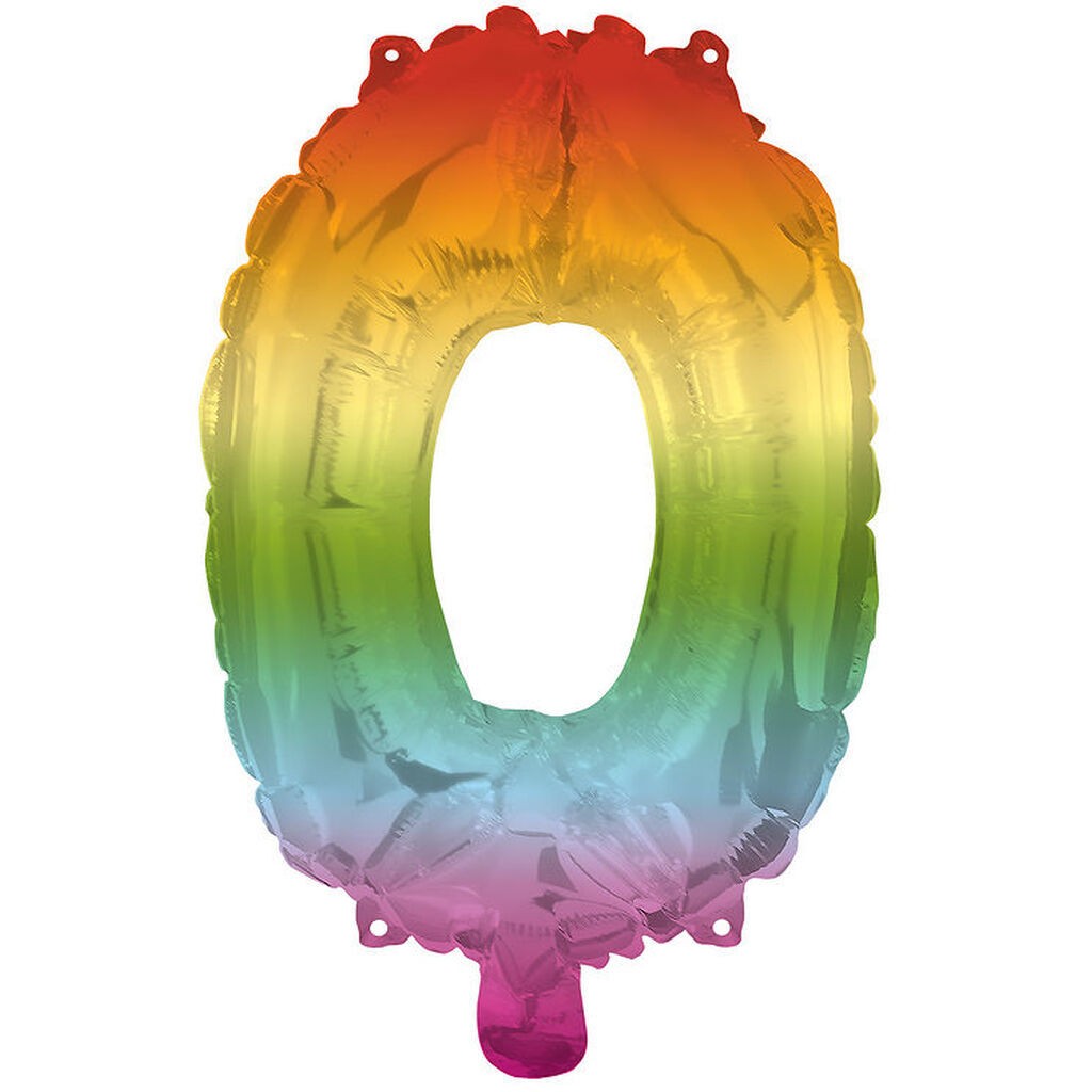 Decorata Party Foileballon - 95 cm - No 0 - Rainbow