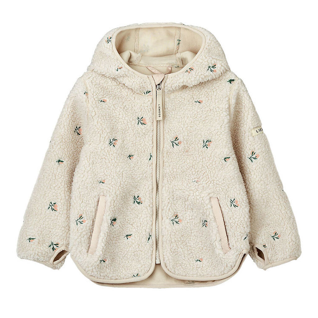 Liewood Fleecejakke - Mara - Peach/Sandy Embroidery