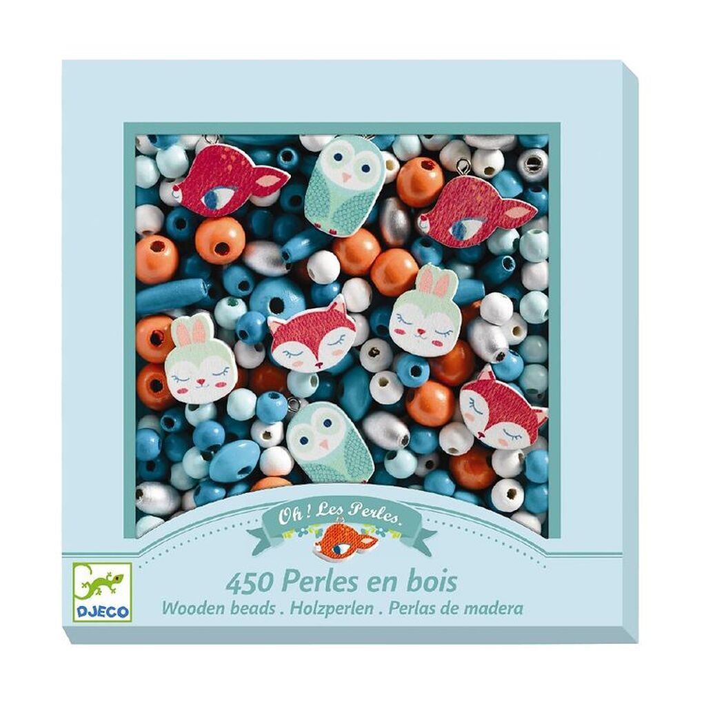 Djeco Træperler - 450 stk. - Små Dyr