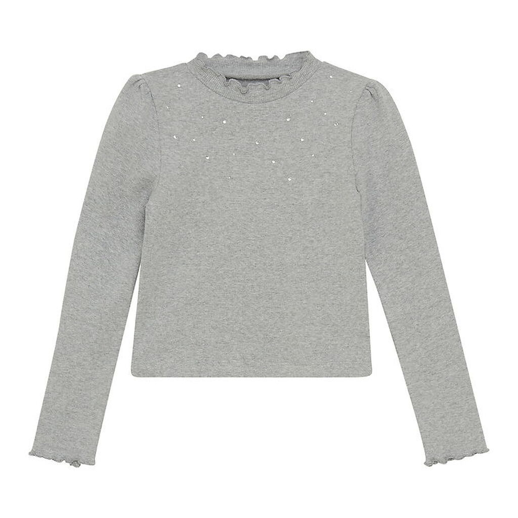 Creamie Bluse - Rib - Light Grey Melange