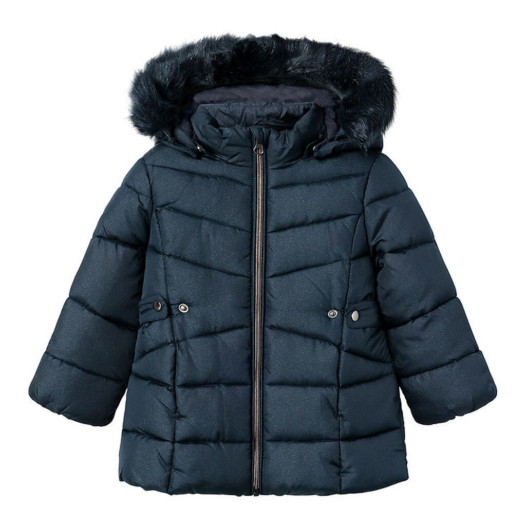 Name It Dynejakke - NmfMerethe - Glitter - Dark Saphhire