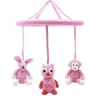 NatureZoo Uro - Lyserød m. Ugle/Kanin/Abe