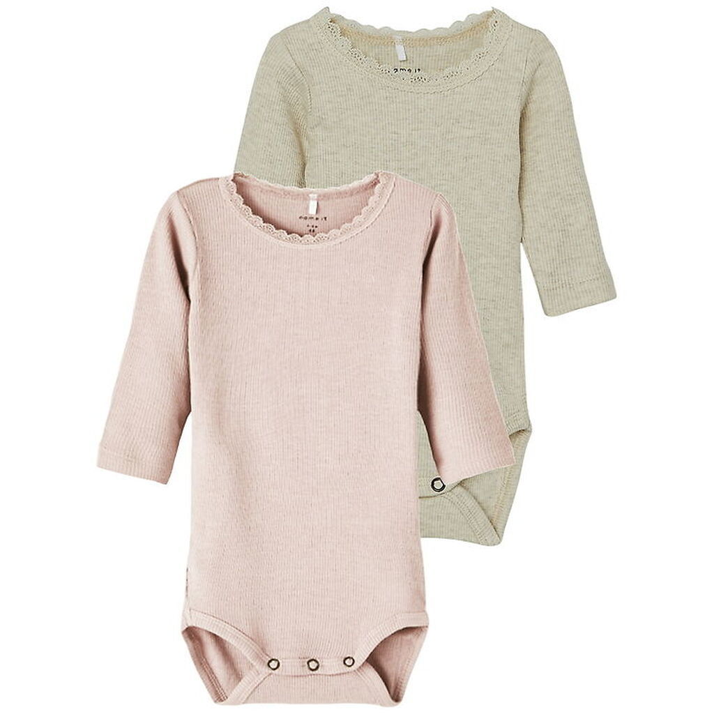 Name It Body l/æ - 2-pak - Rib - Noos - NbmKab - Peyote Melange/