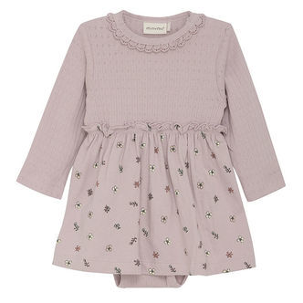 Minymo Kjolebody l/æ - Burnished Lilac m. Hulmønster