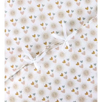 Nørgaard Madsens Sengetøj - Baby - Hvid m. Glad Sol/Hjerter