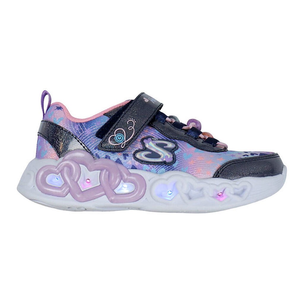 Skechers Sko m. Lys - Heart Jewels - Navy/Multi