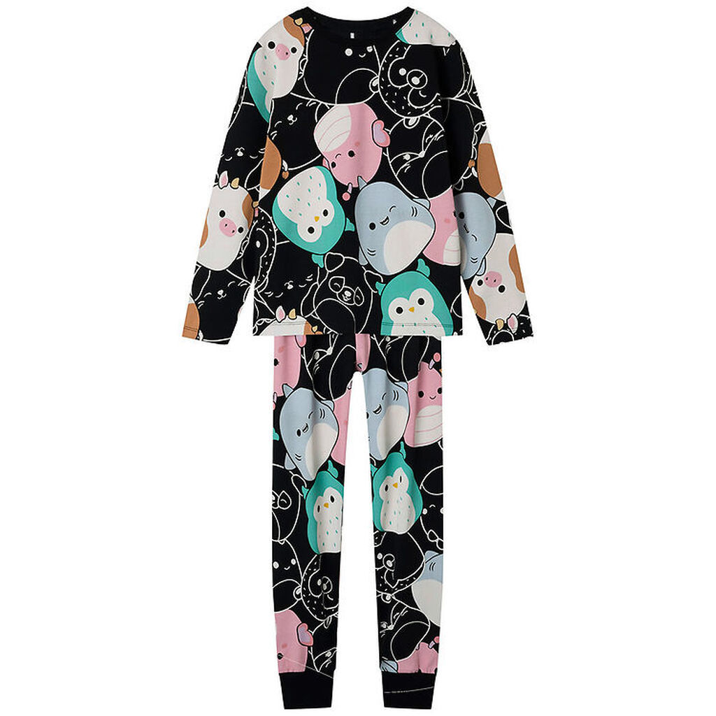 Name It Nattøj 2-delt - Squishmallows - NkfObia - Sort m. Print