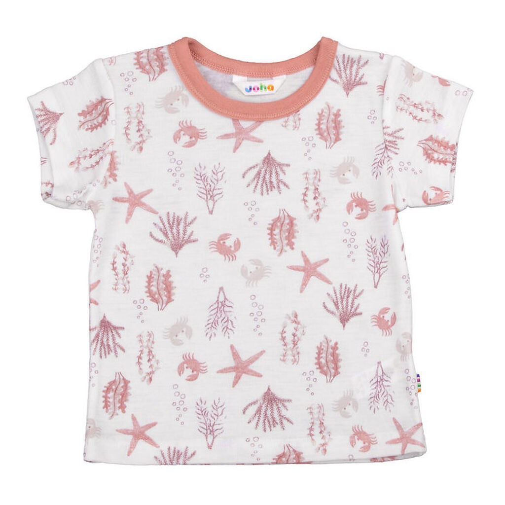 Joha T-shirt - Uld - Lyserød m. Print