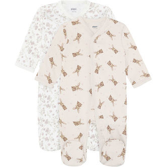 Pippi Baby Natdragter m. Fødder - 2-pak - Violet Ice