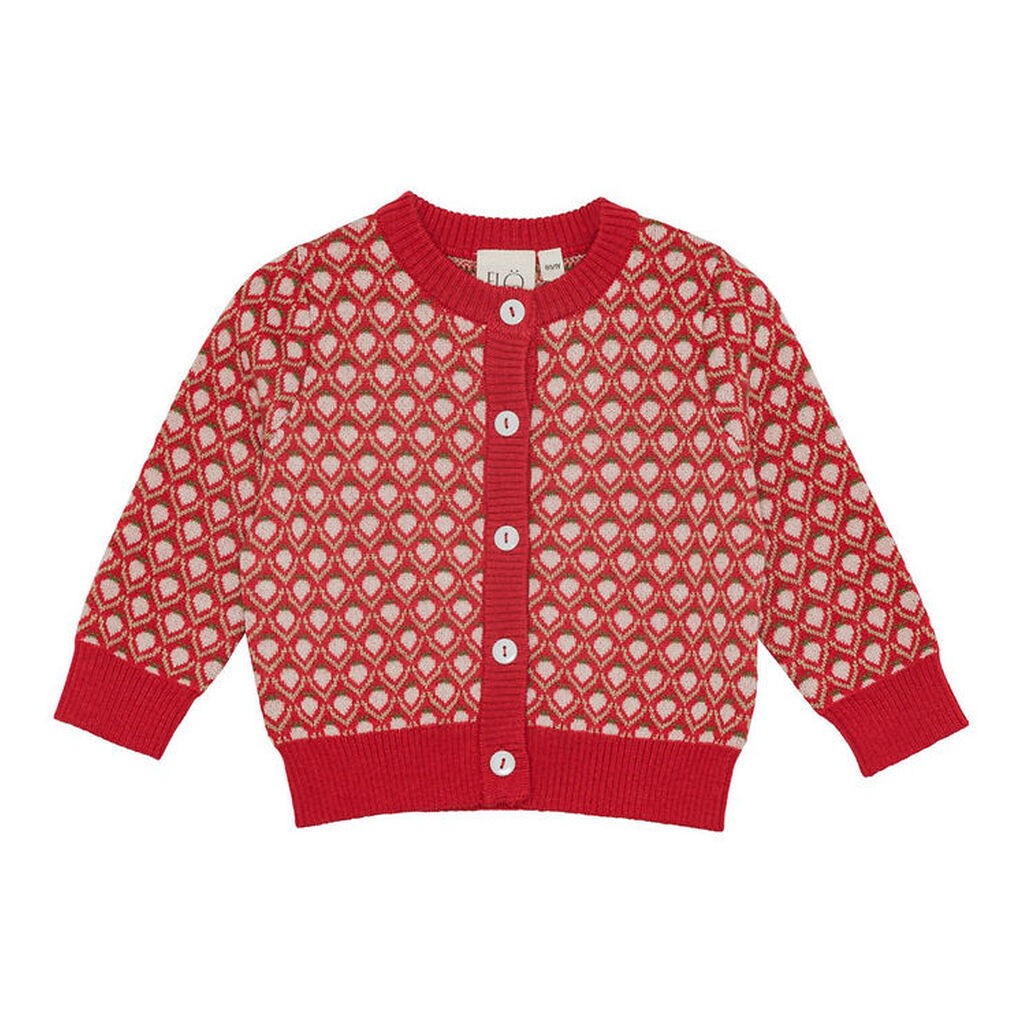 Flöss Cardigan - Uld - Strik - Zuri - Red Berry