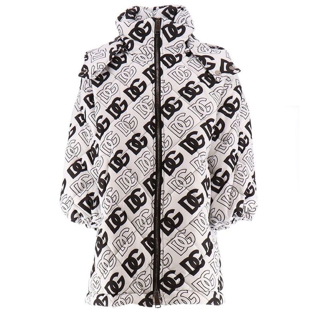 Dolce & Gabbana Dynefrakke - Logo - Hvid m. Sort