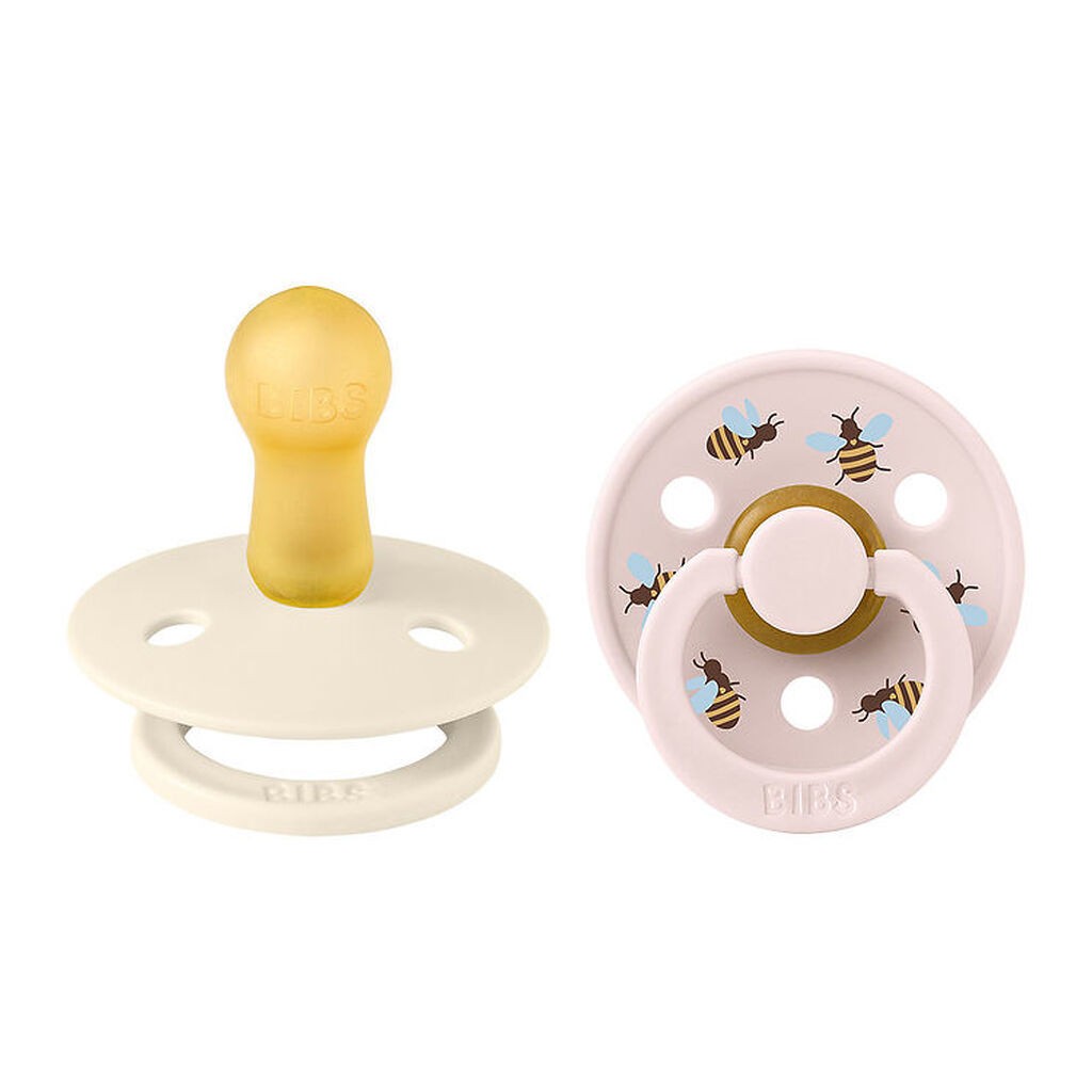 BIBS Colour Sutter - Str. 2 - 2-pak - Rund - Ivory Mix