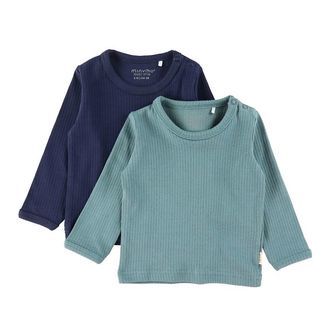 Minymo Bluse - Rib - 2-pak - Goblin Blue
