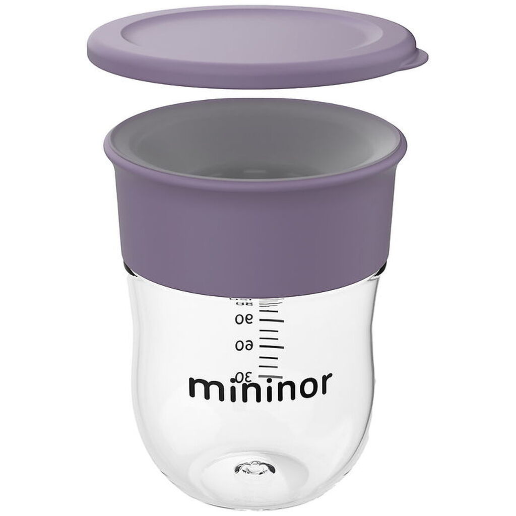 Mininor Træningskop m. Låg - Training - 220 ml - Syren