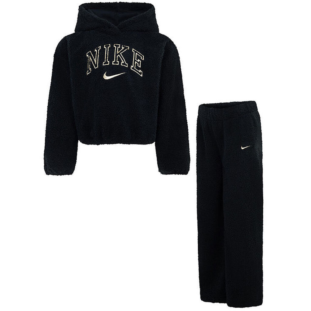 Nike Sæt - Hættetrøje/Bukser - Sort/Gold