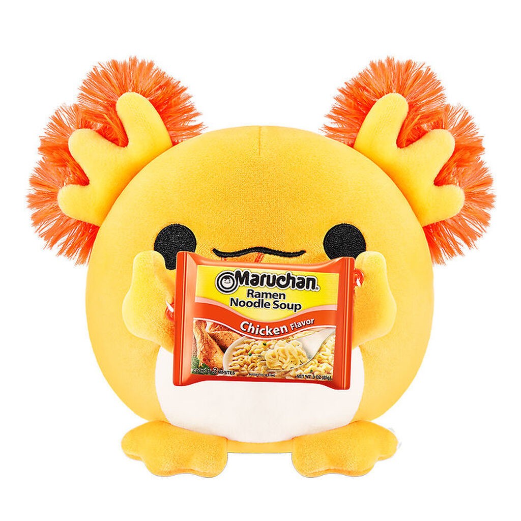 Snackles Bamse - 35 cm - Axolotlen Albie m. Maruchan Ramen Noodl