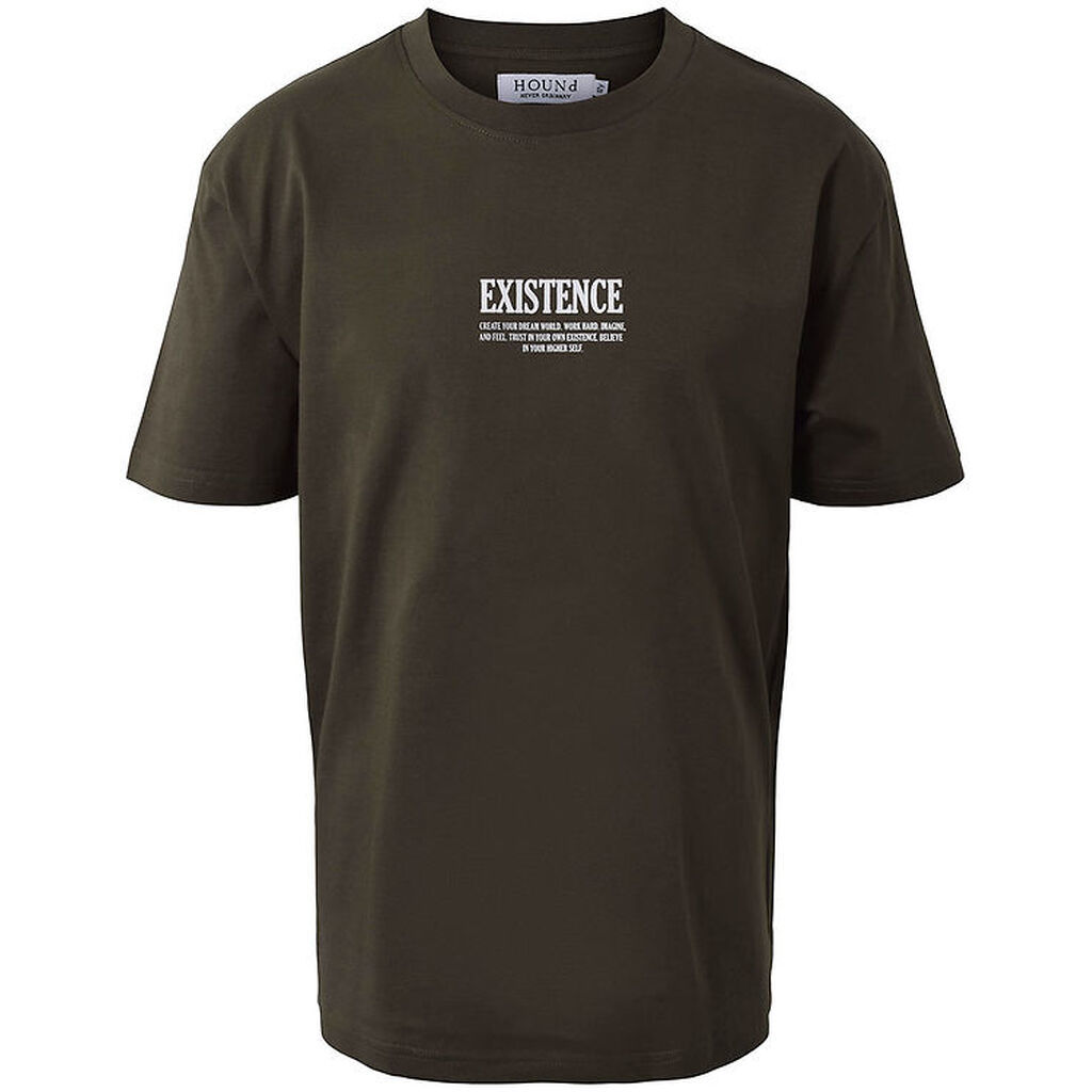 Hound T-shirt - Armygrøn m. Print