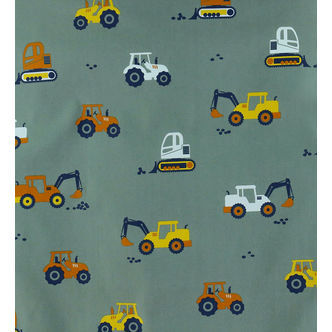 Nørgaard Madsens Sengetøj - Poplin - Junior - Grøn m. Maskiner