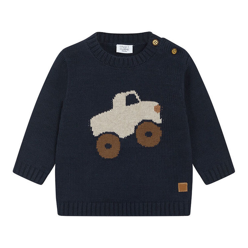 Hust and Claire Bluse - Strik - Pilou - Navy m. Monstertruck