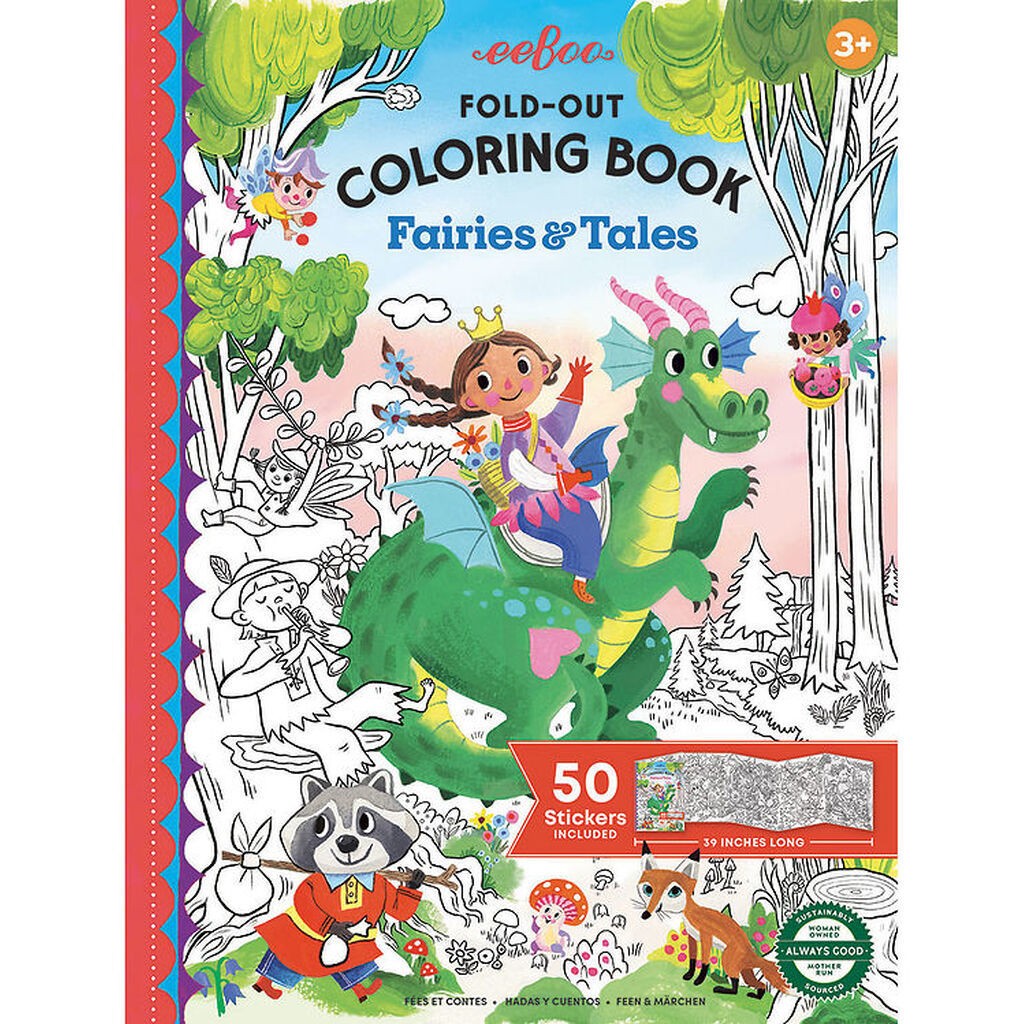 Eeboo Fold Ud Malebog m. Klistermærker - Feer Og Eventyr