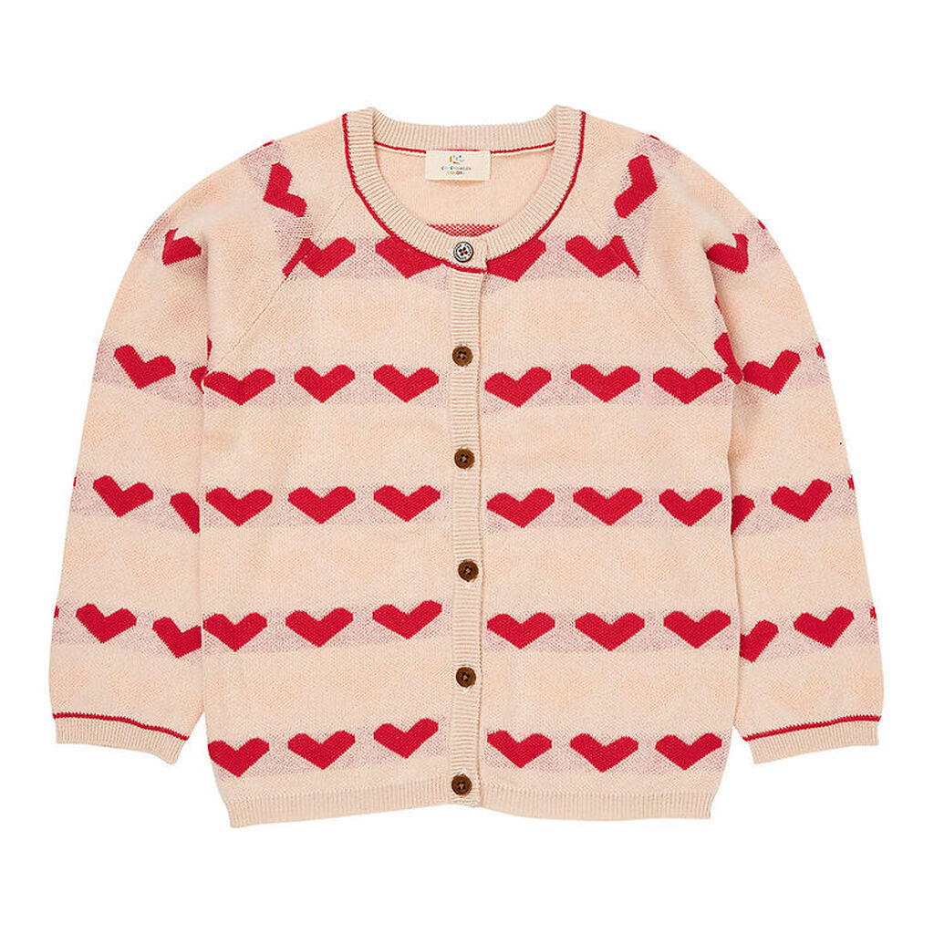 Copenhagen Colors Cardigan - Strik - Heart - Berry Comb