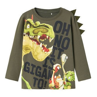 Name It Bluse - NmmDovid Giganto - Dusty Olive m. Print