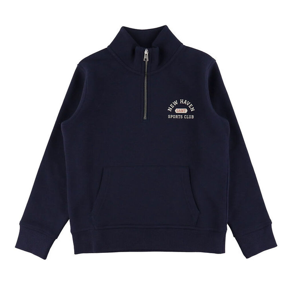 GANT Sweatshirt - Graphic Half Zip - Evening Blue