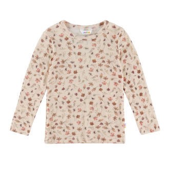 Joha Bluse - Uld - Lyserød m. Blomster