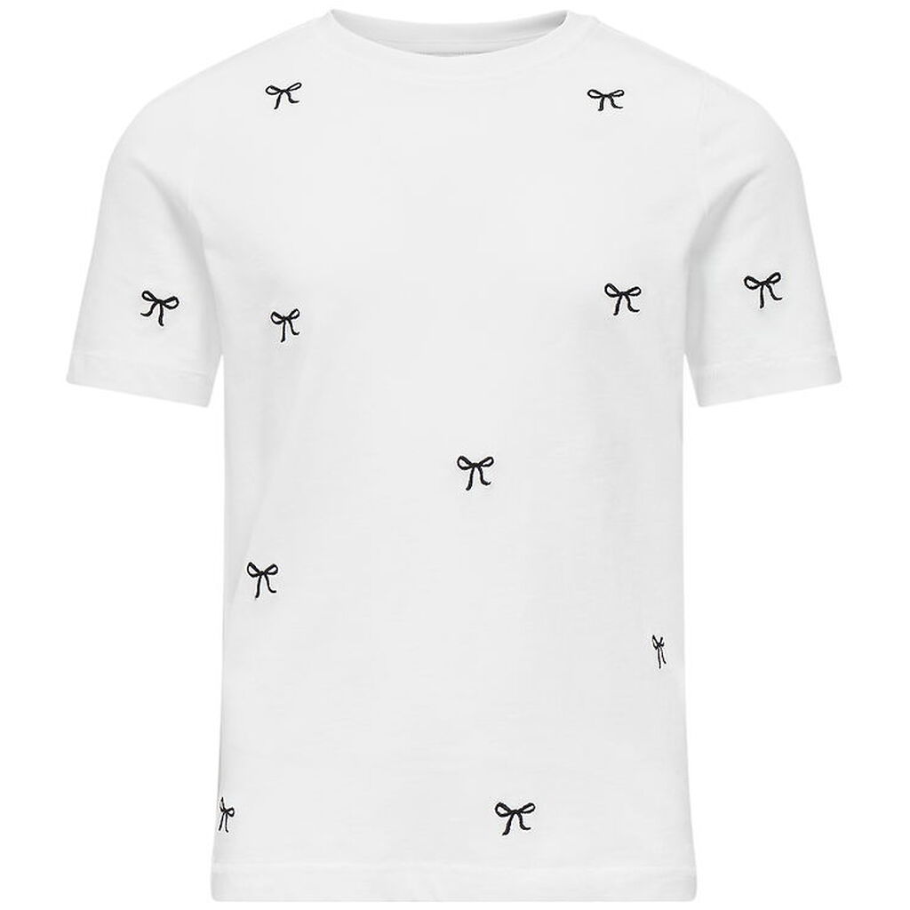 Kids Only T-shirt - Noos - KogKetty - Bright White/Black Bows