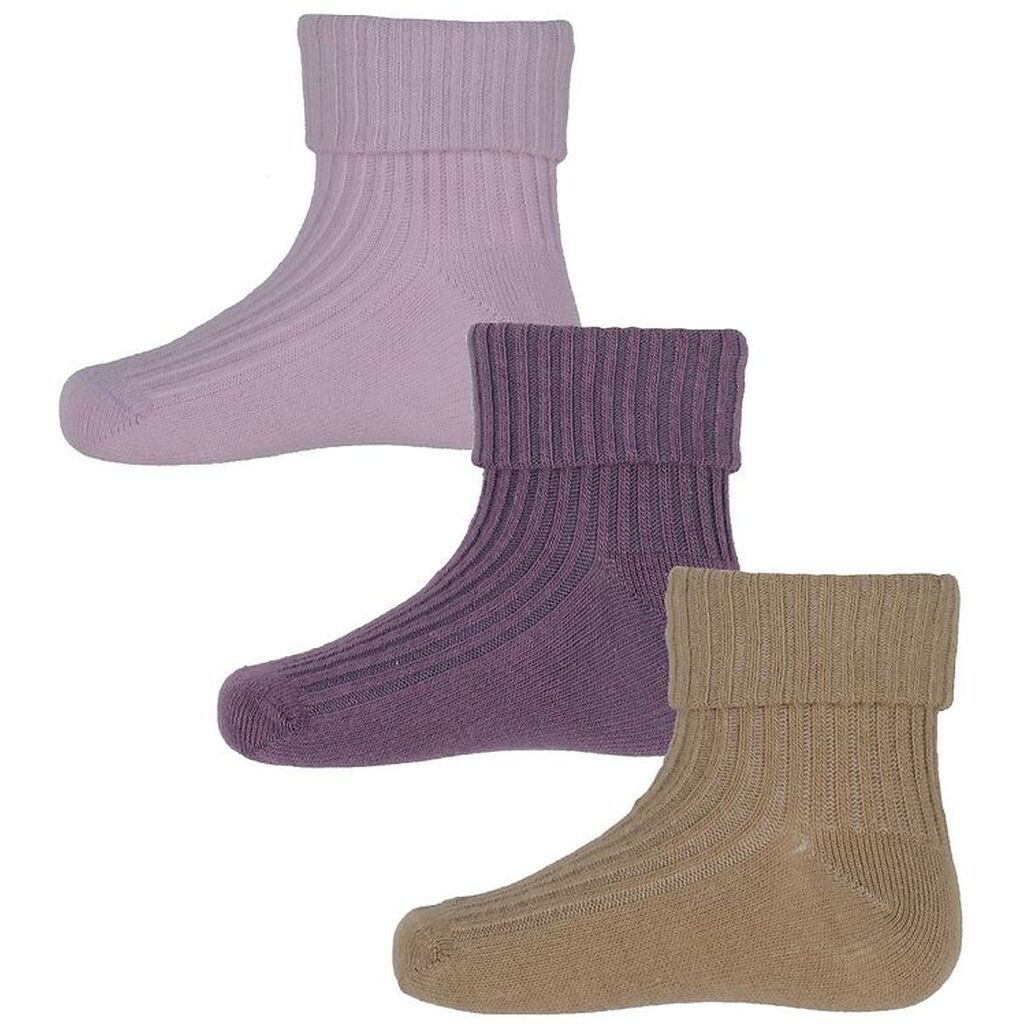 Minymo Strømper - 3-Pak - Rib - Very Grape