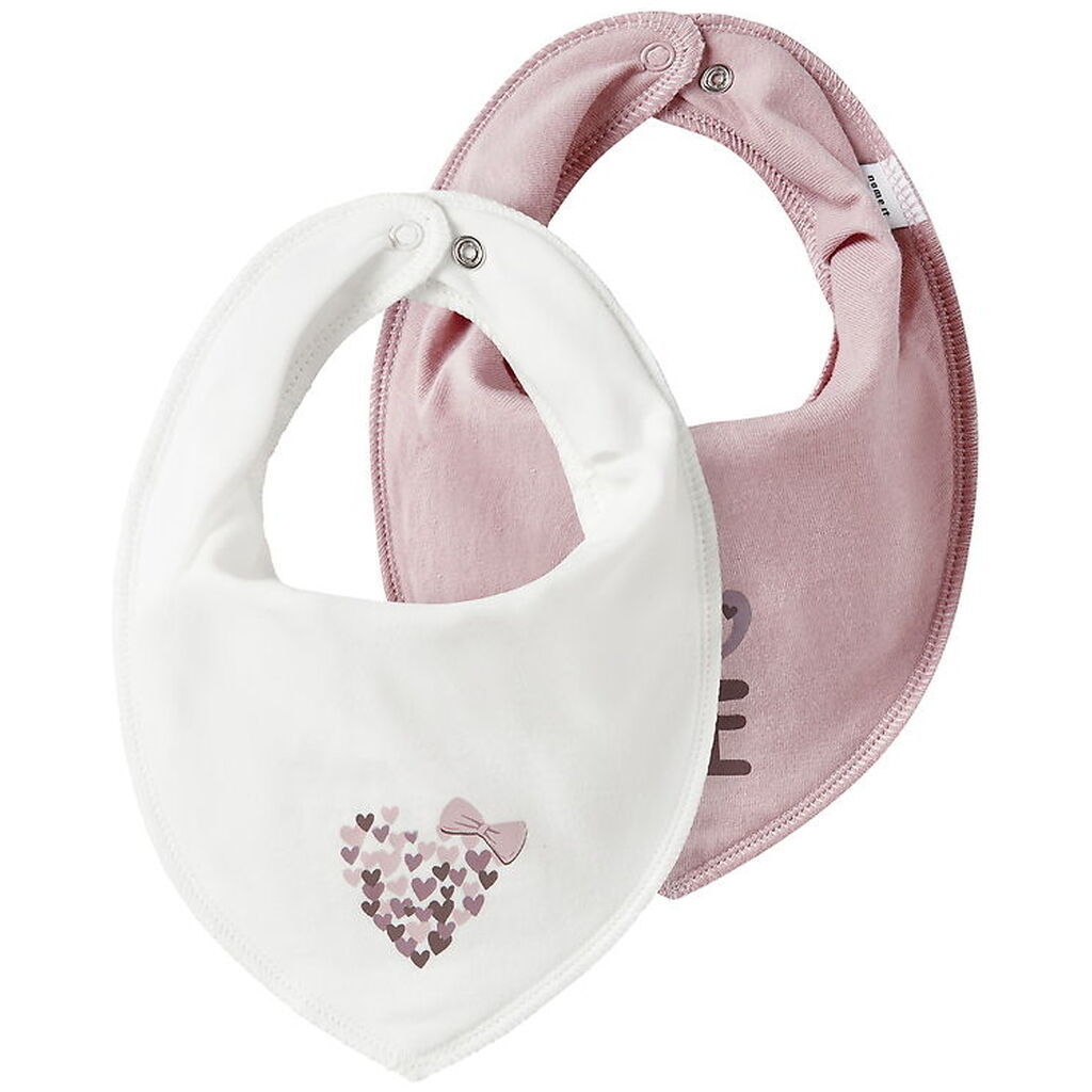 Name It Savlesmække - 2-pak - NbfYvette - Hvid/Rosa m. Print