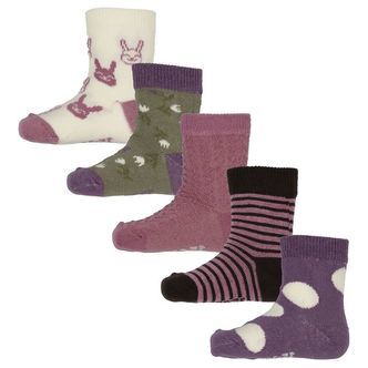 Minymo Strømper - 5-Pak - Ochid Haze m. Mønster