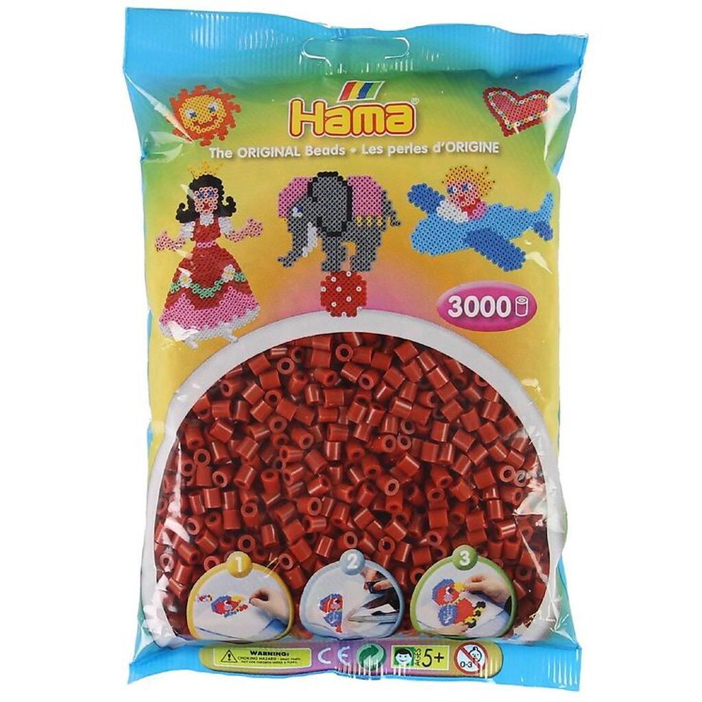 Hama Midi Perler - 3000 stk. - 20 Rødbrun