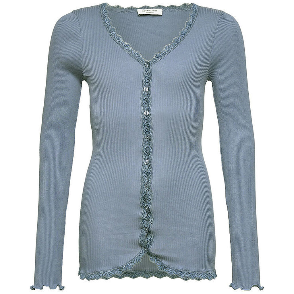 Rosemunde Cardigan - Rib - Balta - Infinity m. Blonder