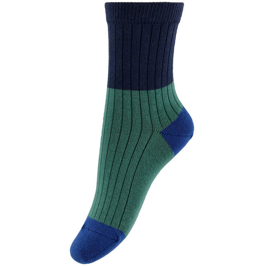 Melton Strømper - Marine/Mørkegrøn