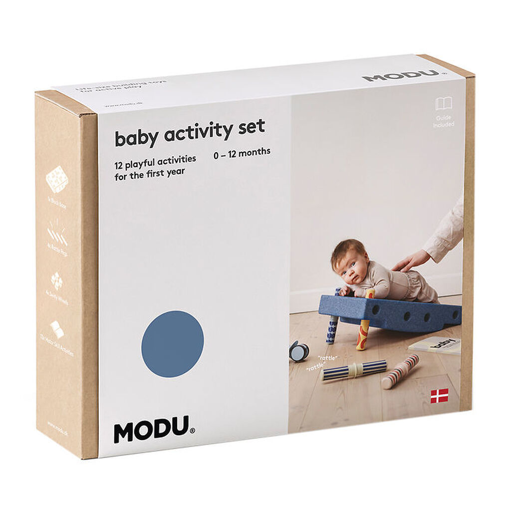 MODU Baby Motoriksæt - 10 Dele - Deep Blue/Sky Blue