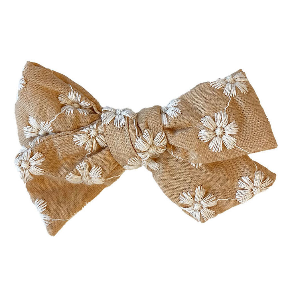 By Stær Hårspænde m. Sløjfe - Blanca - 9x6 cm - Beige m. Hvid Bl