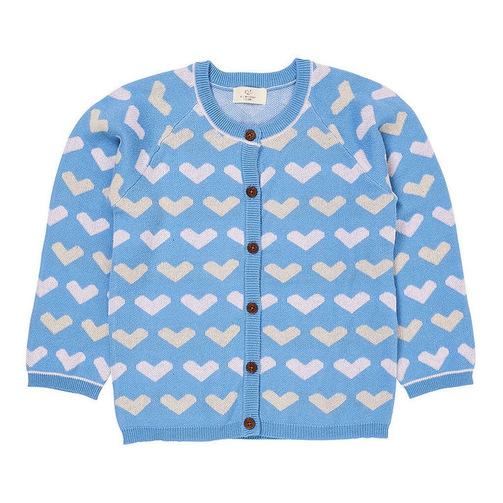 Copenhagen Colors Cardigan - Strik - Heart - Sky Blue Comb
