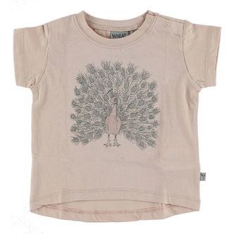 Wheat T-shirt - Powder m. Påfugl